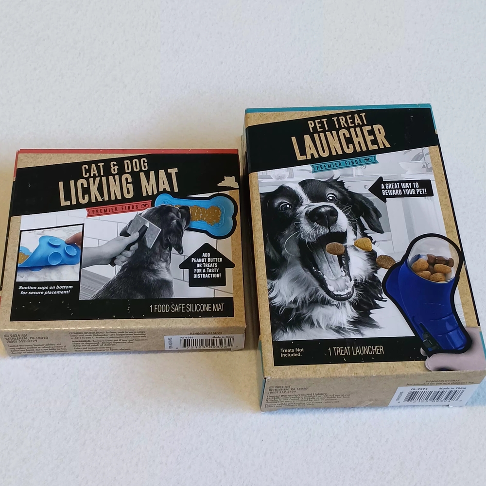 Premier Finds Pet Treat Launcher and Licking Mat Bundle Blue New In Box